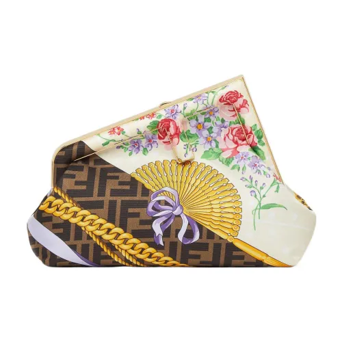 FENDI X VERSACE Коллаборация Полиэстер с шелком Mulberry Клатч Сумка через плечо Маленькая Женская Многоцветная