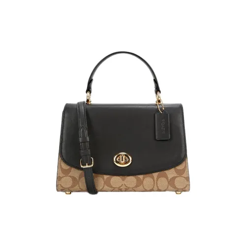 COACH Tilly Кожа Сумка Сумка через плечо Сумка через плечо Средняя Женская Черная и Хаки