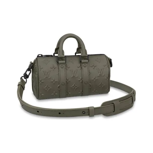 LOUIS VUITTON Keepall Коровья кожа Сумка через плечо Сумка Мужская Хаки Яшма