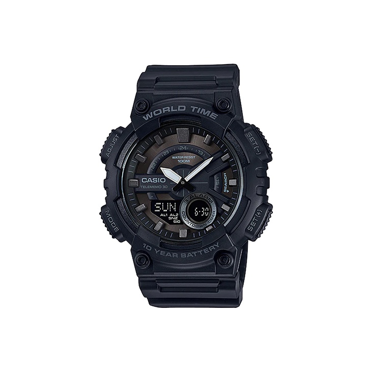 Casio Youth Collection Аналоговый Цифровой Дисплей Маленький Черный Воин Кварцев