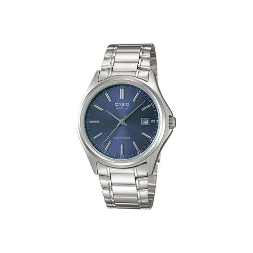 CASIO Standard Series ENTICER Collection Кварцевый механизм Нержавеющая сталь Ремешок Часы Мужские Синий циферблат
