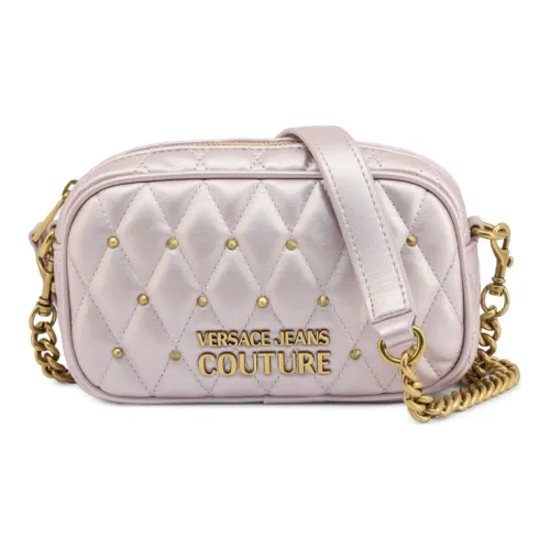 VERSACE JEANS COUTURE Кожа Маленькая Квадратная Сумка Camera Сумка Сумка через плечо Женская Розовая