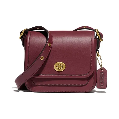 COACH RAMBLER Сумка через плечо из кожи сумка на плечо женская яркая каштановая красная