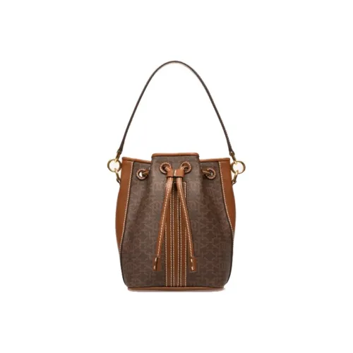 BALLY Кожа Сумка-ведро Ручная Сумка Сумка через плечо Сумка на плечо Женская Армейский зеленый