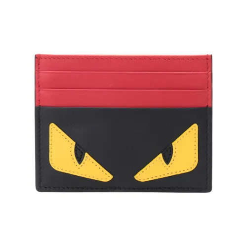 FENDI Кожа Держатель для карт Держатель для карт Мужской Черный Желтый Красный
