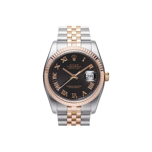 ROLEX Log Series Автоматический Механический Часы Мужские Циферблат 36 мм Черный Оболочка из Oystersteel Ремешок из Oystersteel