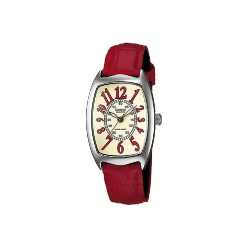 CASIO Standard Series DRESS Collection Кварцевый механизм Кожаный ремешок Часы Женские Золотистый циферблат