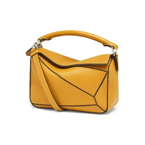 LOEWE Пазл Телячья кожа Геометрический Пазл Сумка Сумка Сумка через плечо Сумка через плечо Мини Женская Ярко-желтая