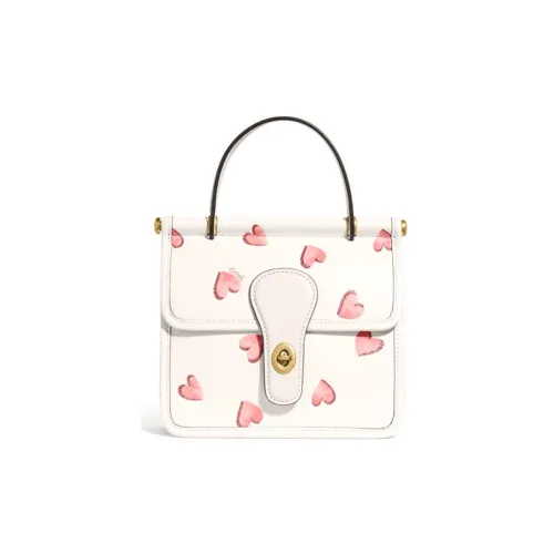 COACH Willis Ткань Через плечо Сумка Сумка через плечо Маленькая Женская Белая