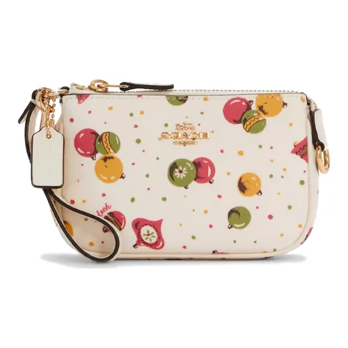 COACH Nolita Холщовая кожа Маленькая сумка Сумка через плечо Сумка на запястье Клатч Маленький Женская Белая