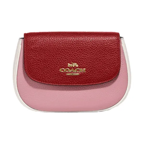 COACH Седло кожа седло сумка бананка маленький женский розовый
