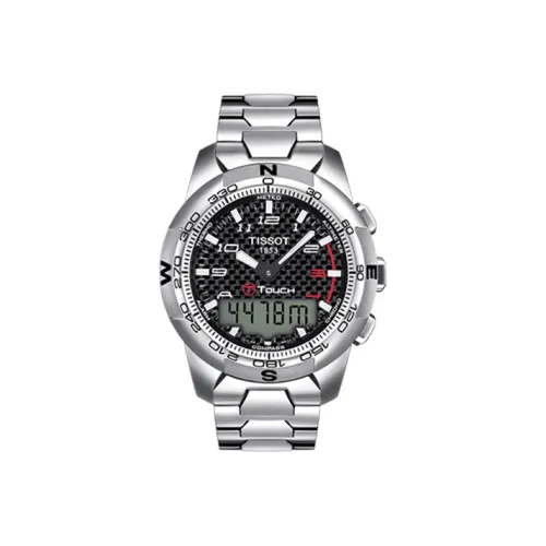 TISSOT T Touch Smart Collection Кварцевый механизм Мужские часы Часы 43,3 43,3 мм Черный циферблат Титан Корпус часов