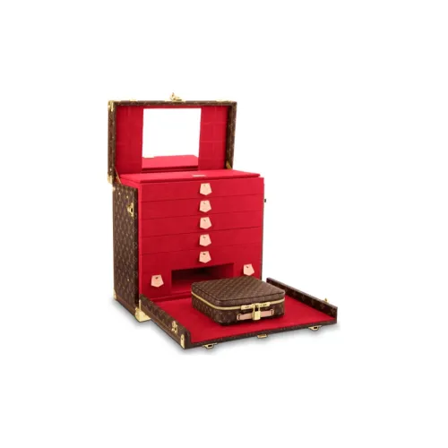 LOUIS VUITTON Покрытый холст Хранение Коробка Женские Красный Подкладка