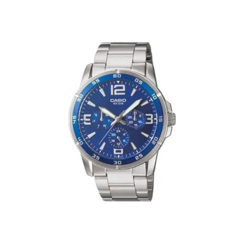 CASIO Standard Series Кварцевый механизм нержавеющая сталь ремешок мужские часы синий циферблат