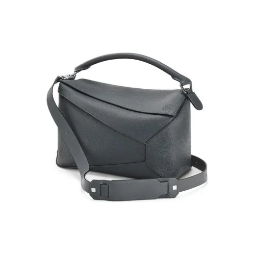 LOEWE Пазл с рельефом Телячья кожа Пазл Сумка Геометрическая Сумка Портативная Сумка через плечо Большая Женская Сумка Дымчато-серый