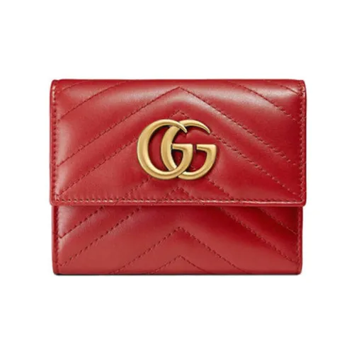 GUCCI GG Marmont Кожа Кошелек Женские Красный