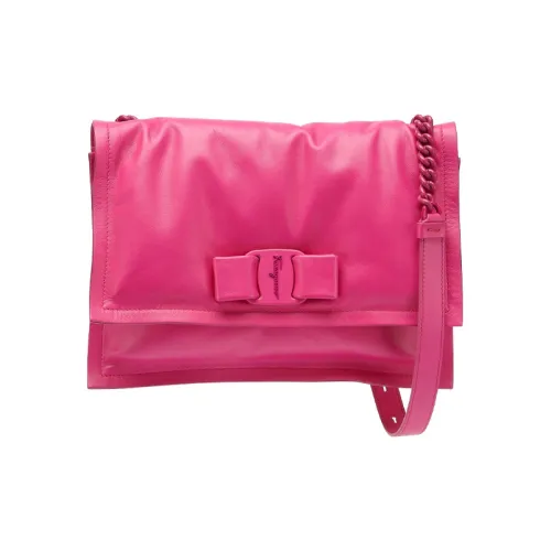 FERRAGAMO Viva Телячья кожа Сумка через плечо Маленькая Женская Ярко-розовая