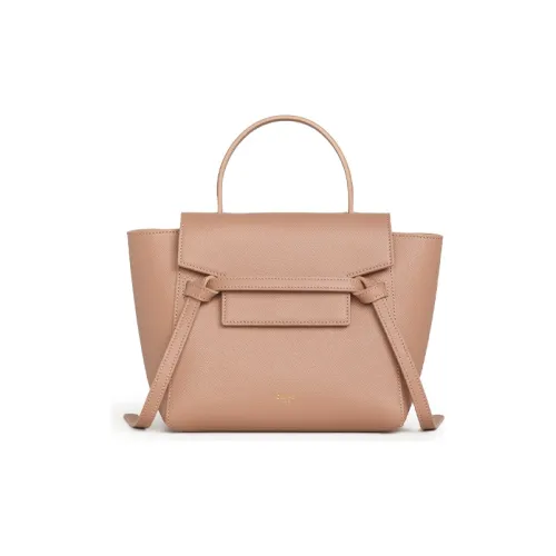 CELINE Ремень Grained Телячья кожа Сумка Женские Candy Color Desert Розовый Винтажный Розовый Красный