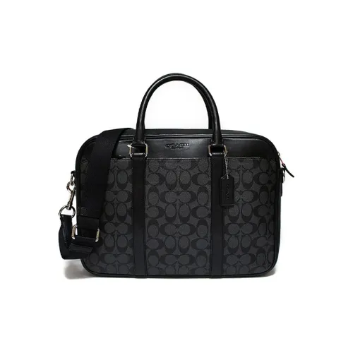 COACH Монограмма Холст и Кожа Тонкая Edition Сумка через плечо для мужчин угольно-черная монограмма