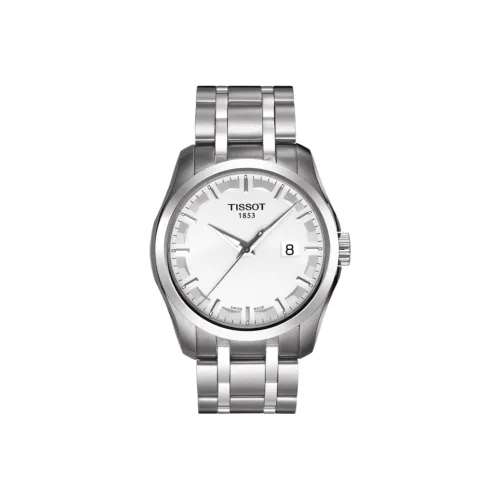TISSOT Kutu Collection Кварцевый механизм Мужские часы 39 мм Белый циферблат Корпус из нержавеющей стали Ремешок из нержавеющей стали