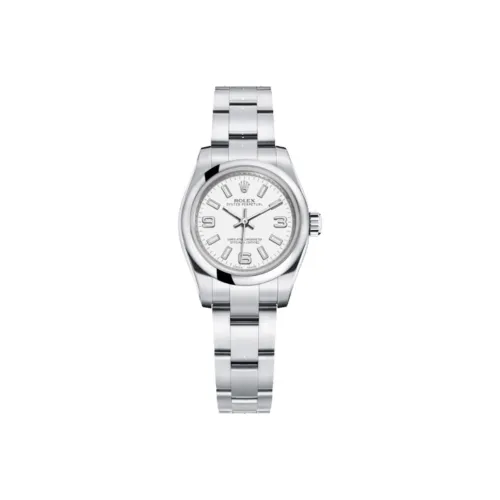 ROLEX Oyster Perpetual Автоматический Механический Механизм Женские Часы 26 мм Белый Циферблат Оистерстил Корпус Оистерстил Ремешок