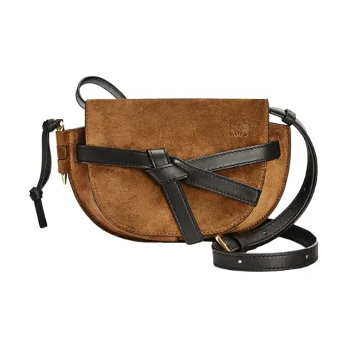 LOEWE Gate Корова Кожа Плечевая Сумка Мини Женская Коричневая