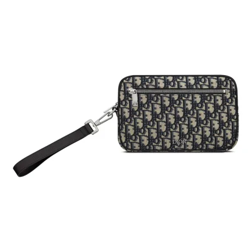 DIOR Кожа Клатч Стандартный Мужской Бежевый Черный