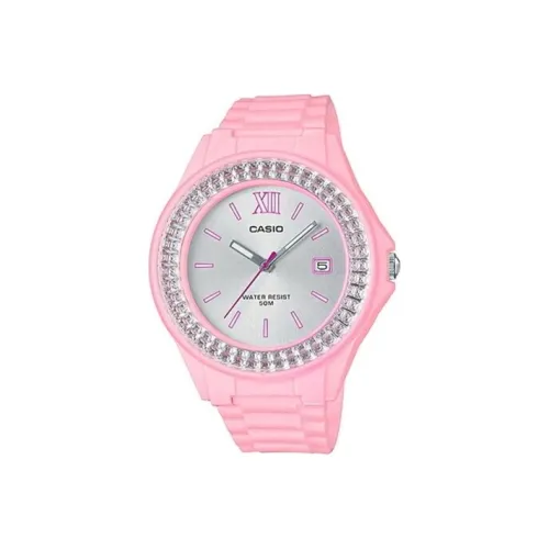 CASIO Платье Кварцевый механизм Смольный ремешок Часы Женские Серебристый циферблат