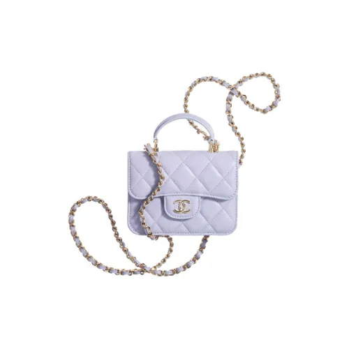 CHANEL Бесшовная сумка из овечьей кожи сумка через плечо сумка через плечо обычная женская светло-фиолетовая