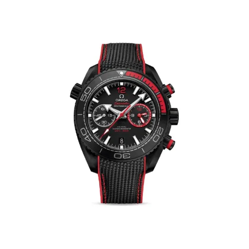 OMEGA Автоматический Механический Часы Мужские Циферблат 45,5 мм Черный Керамика Корпус Часы Резиновый Ремешок