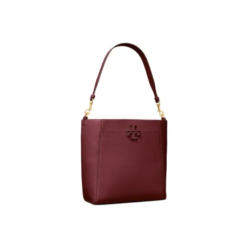 TORY BURCH Коровья кожа Ведрообразная сумка Сумка через плечо Большая Женская Бургунди