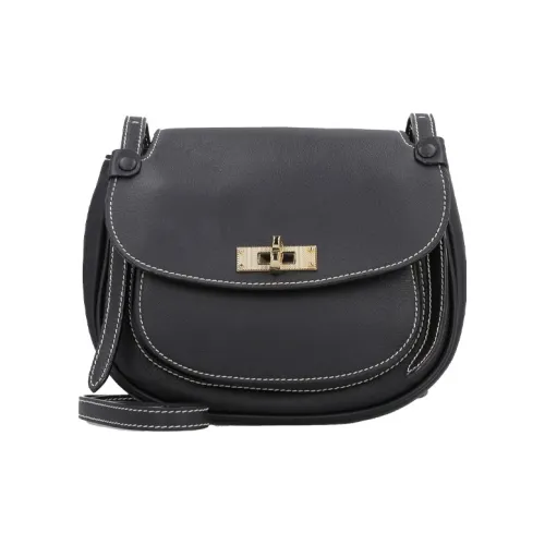 BALLY Коровья кожа Французская сумка через плечо Commuter сумка среднего размера Женская Черная