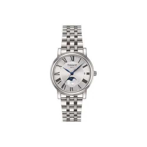 TISSOT Carson Elite Series Кварцевый механизм Женские часы 32 мм Белый циферблат Корпус из нержавеющей стали Ремешок из нержавеющей стали