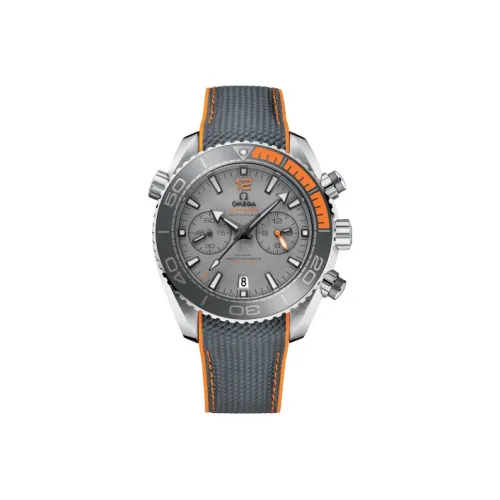 OMEGA Автоматический Механический Часы Мужские Циферблат 45,5 мм Серебристый Титан Корпус Часы Резиновый Ремешок