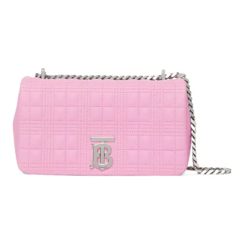 Burberry Лоскутное шитье Овечья шкура Сумка через плечо Маленькая Женская Вишневый цветок Розовый