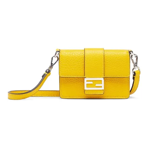FENDI Baguette Телячья кожа Сумка-багет Клатч Ожерелье Сумочка Сумка через плечо Мужской Желтый
