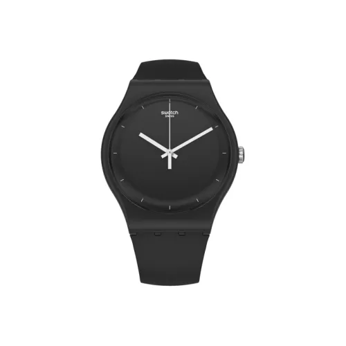 Swatch Quartz Механизм Унисекс Часы 41 мм Черный Циферблат Ботанический Керамический Корпус Часы Bio Based Материал Ремешок S032B106