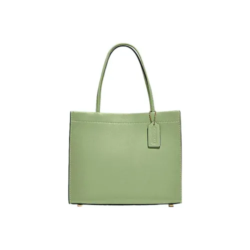 COACH Cashin Кожа Тоут Сумка Сумка для покупок Ручная сумка Сумка через плечо Маленькая Женская Шалфейно-зеленая