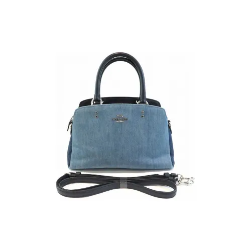 COACH Lillie Деним с кожаными вставками Сумка Сумка через плечо Сумка через плечо Маленькая Женская Синяя