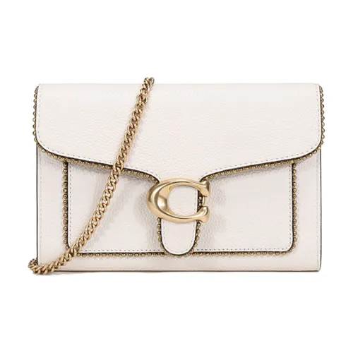 COACH Tabby Пескоструйная кожа Цепочка Сумка Ручная Сумка на плечо Маленькая Женская Мел Белый