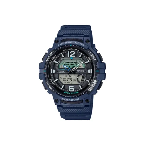 CASIO YOUTH Collection Аналоговый Цифровой дисплей Кварцевый механизм Смольный ремешок Часы Мужские Черный циферблат