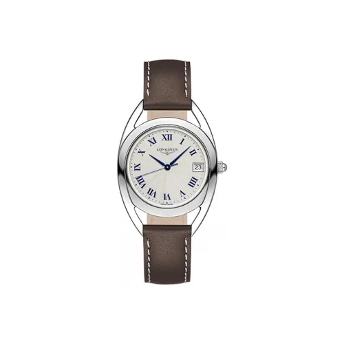 LONGINES Rider Collection Кварцевый механизм Женские часы 34 мм Белый циферблат Корпус из нержавеющей стали Ремешок из натуральной кожи