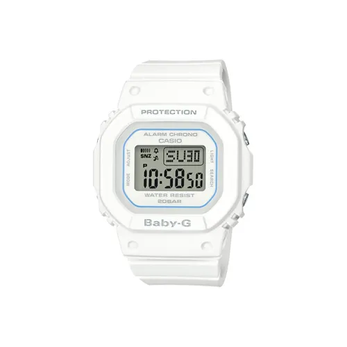 CASIO Baby G Кварцевый механизм Смольный ремешок Часы Женские Белый циферблат