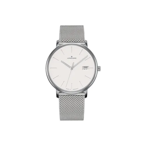 JUNGHANS Кварцевый механизм Женские часы серии FORM, 34,1 мм * 34,1 мм * 7 мм, белые