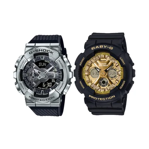 CASIO Парные часы Коллекция GM BA Коллекция Кварцевый механизм Часы Унисекс Черный циферблат GM 110 1A+BA 130 1A3ER