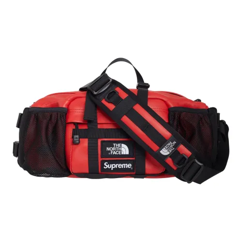 Supreme The North Face Кожа Сумка через плечо Sling Сумка Обычный Унисекс Красный