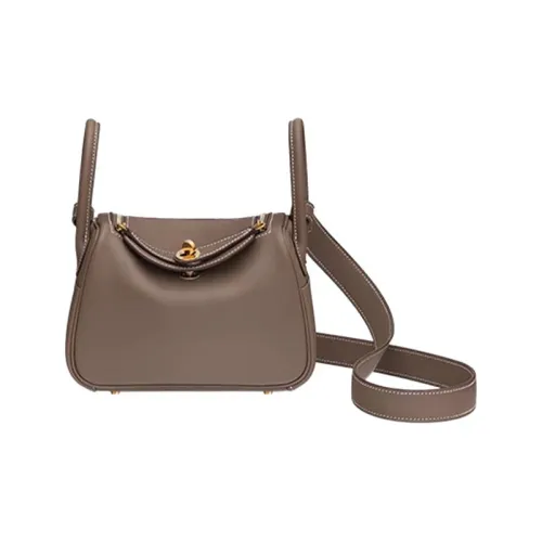 HERMES Swift Телячья кожа Сумка Сумка через плечо Сумка через плечо Мини Женская Слоновой серый с Греческим синим