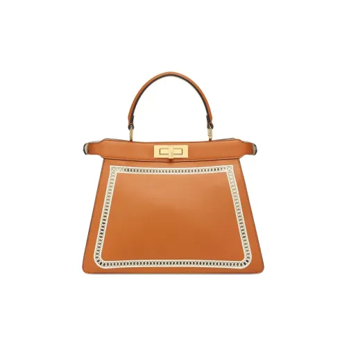 FENDI Peekaboo ISeeU Коровья кожа Овчина Сумка через плечо Сумка Средний Женские Коричневый