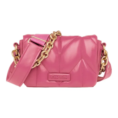 MIU MIU Soft Sheepskin Leather Crossbody Bag Shoulder Bag Women's Geranium Pink