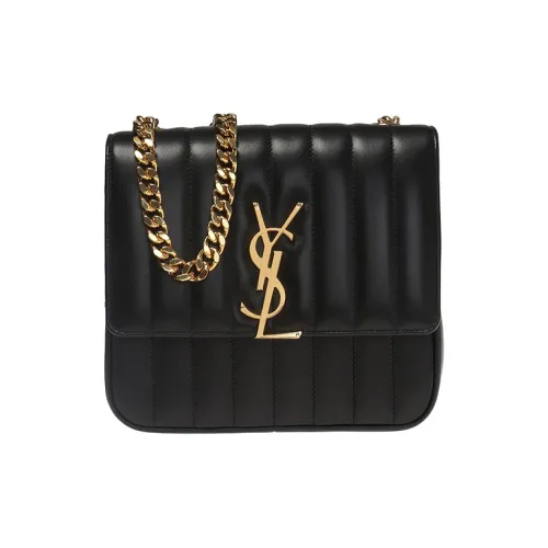 SAINT LAURENT Vicky Lambskin Сумка через плечо Средний Женский Черный